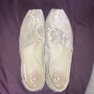 gray lace Bobs by sketchers